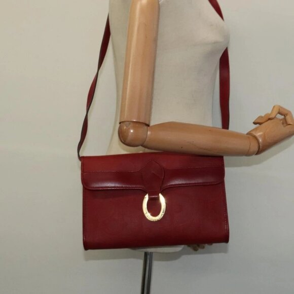Dior Handbags - Christian Dior Trotter Canvas Shoulder Bag Red Gold Auth BA3450